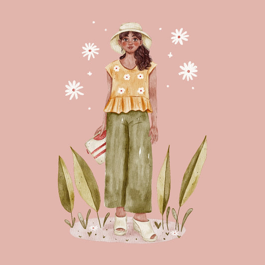 Arte | Cool girl with plants